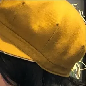 Authentic Burberry Gold/Camel Wool Cap Hat with Plaid Trim Burberry | Accessories | Authentic Burberry Goldcamel Wool  main image 4